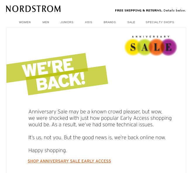 Nordstrom email marketing